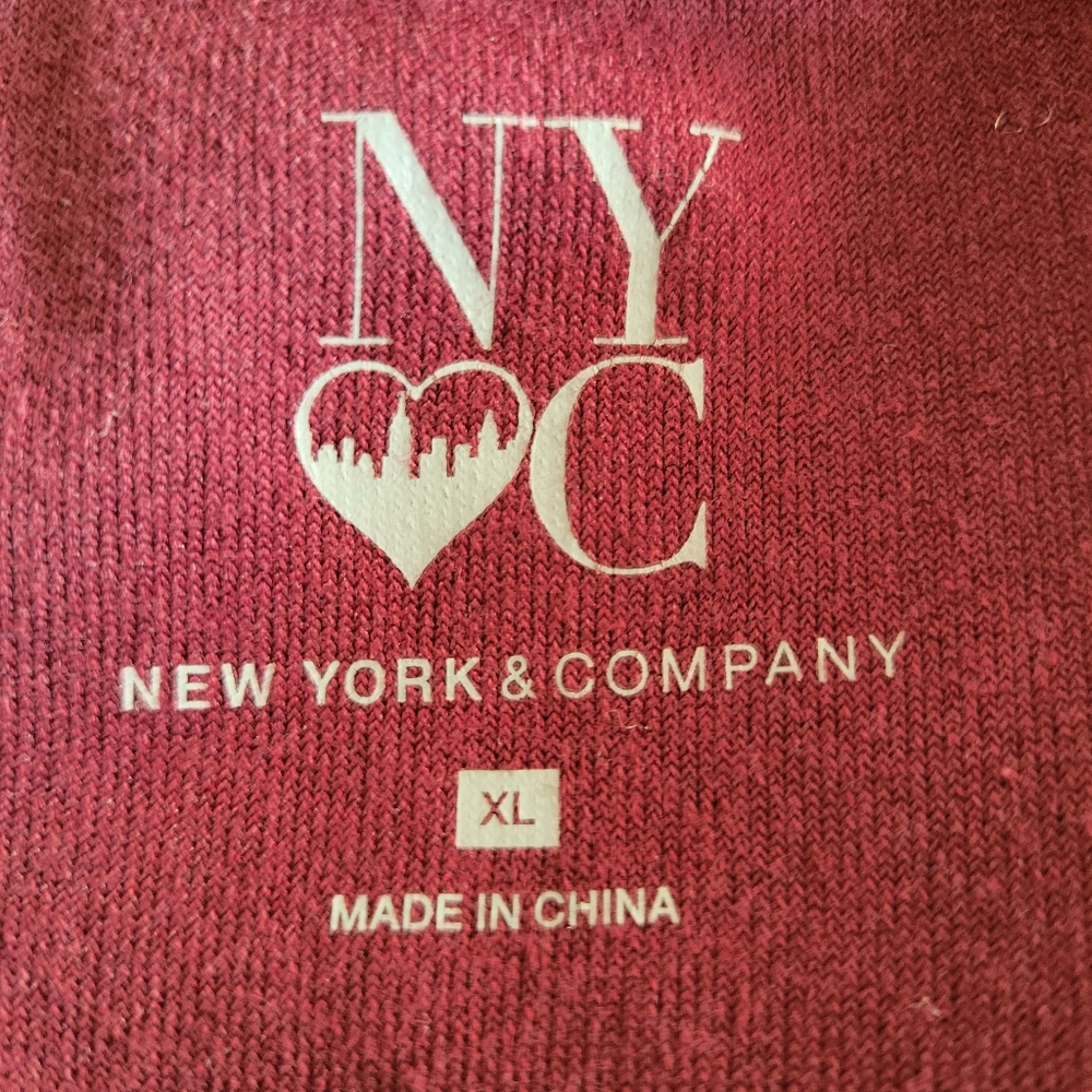 New York & Company Size XL Sleeveless Wrap-Front Jumpsuit in Burgundy - Picture 4 of 4